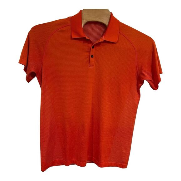 Lululemon Athletica TECH Performance Short Sleeve Polo Shirt (Men's XL)‎ Orange - Picture 1 of 15
